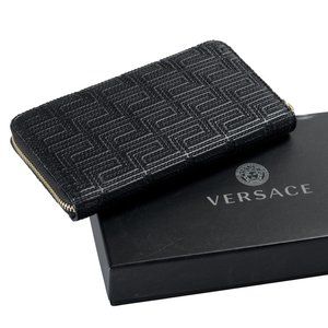 Versace Women's Black 100% Textured Leather Wallet